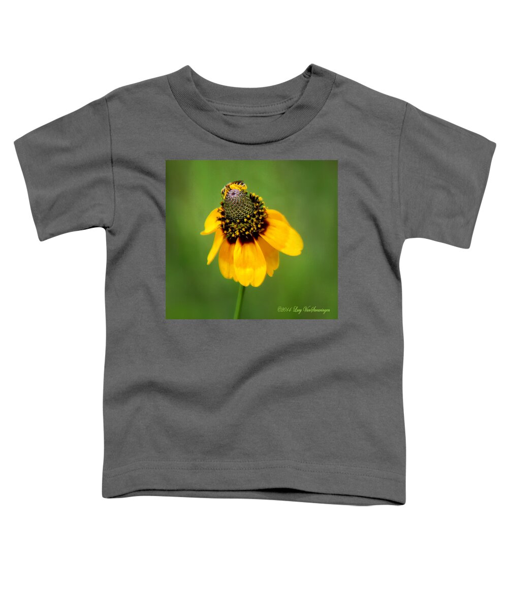 Bee Toddler T-Shirt featuring the photograph Bee My Coneflower by Lucy VanSwearingen