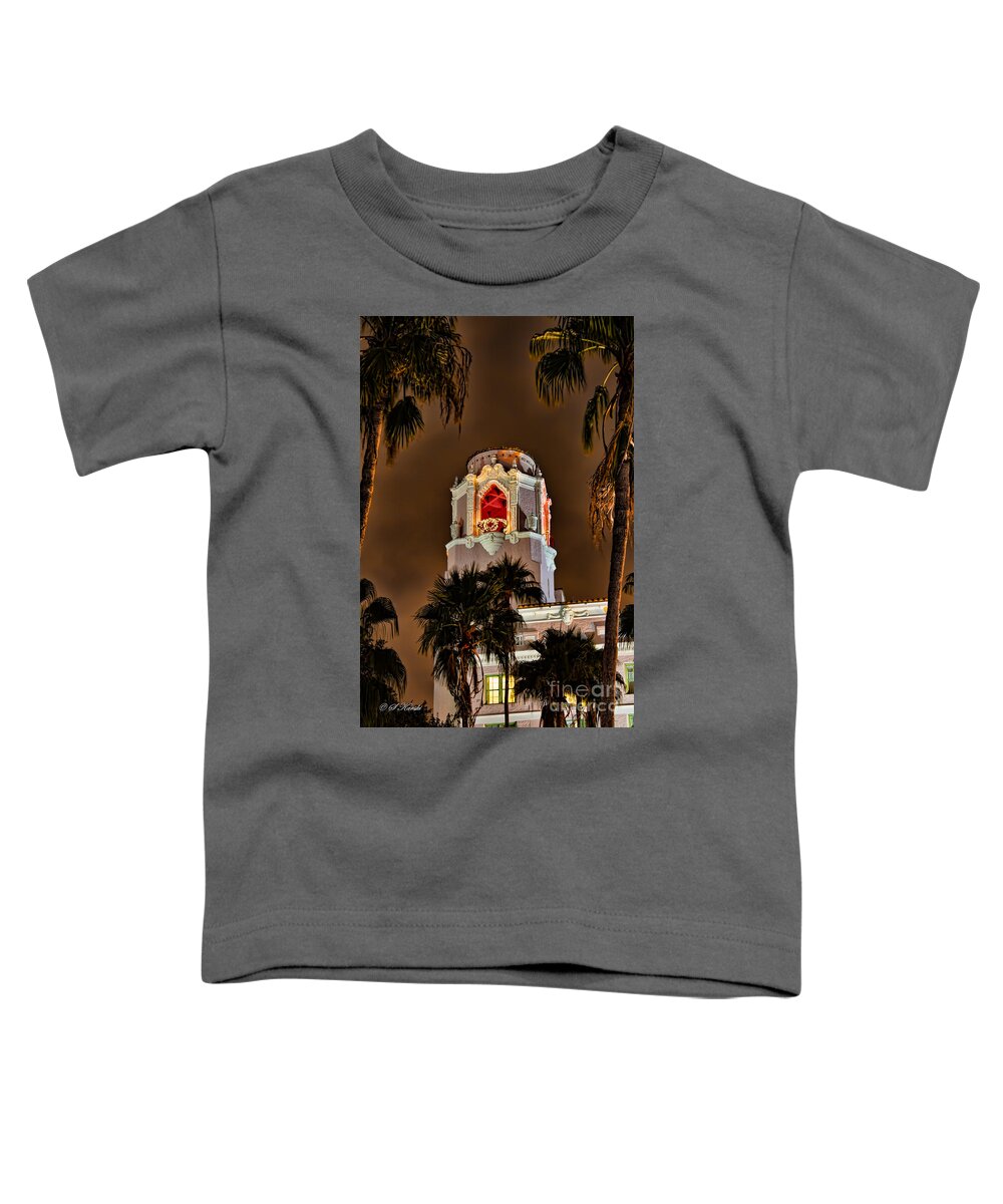 Christmas Toddler T-Shirt featuring the photograph Bell Tower at Christmas by Sue Karski