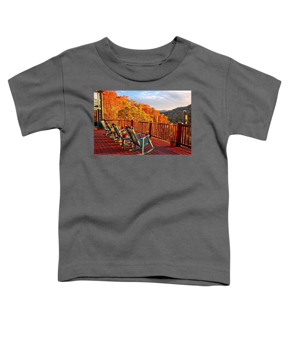 Autumn Views Toddler T-Shirt featuring the photograph Best View in Town by Lynn Bauer