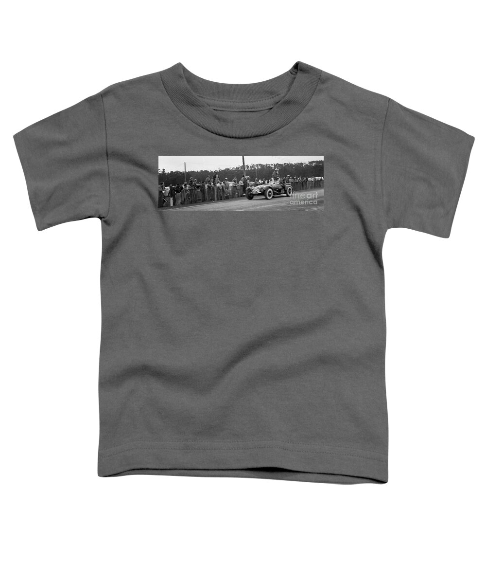 Bill Pollack Toddler T-Shirt featuring the photograph Bill Pollack at Pebble Beach 1953 races by Robert K Blaisdell