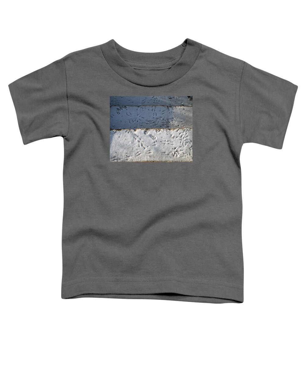Abstract Toddler T-Shirt featuring the photograph Bird Tracks in Snow by Karen Adams