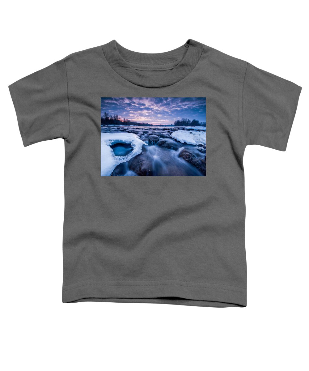 Landscape Toddler T-Shirt featuring the photograph Blue rapids by Davorin Mance