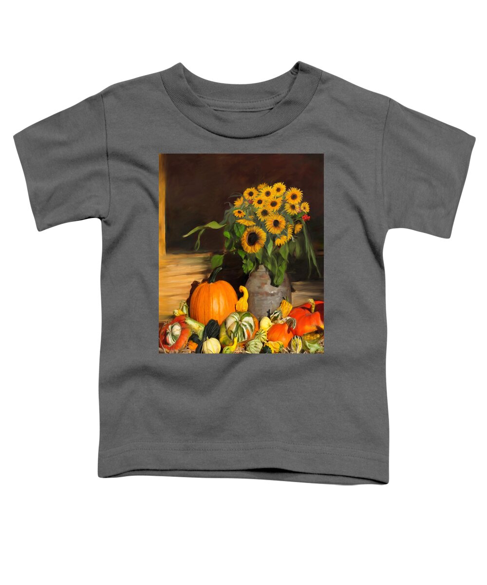 Floral Toddler T-Shirt featuring the painting Bountiful Harvest - Floral Painting by Portraits By NC