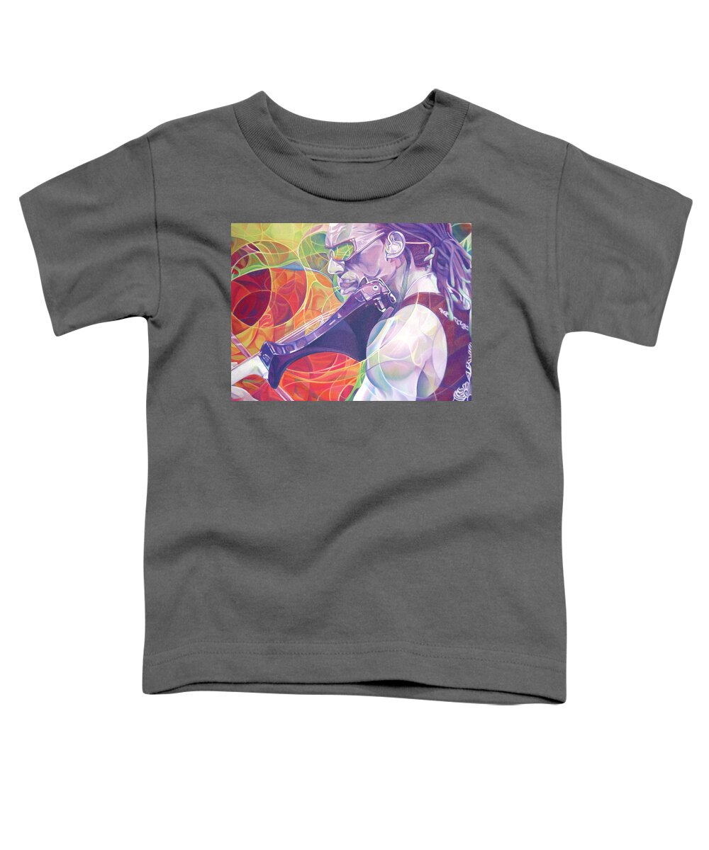 Boyd Tinsley Toddler T-Shirt featuring the drawing Boyd Tinsley and Circles by Joshua Morton
