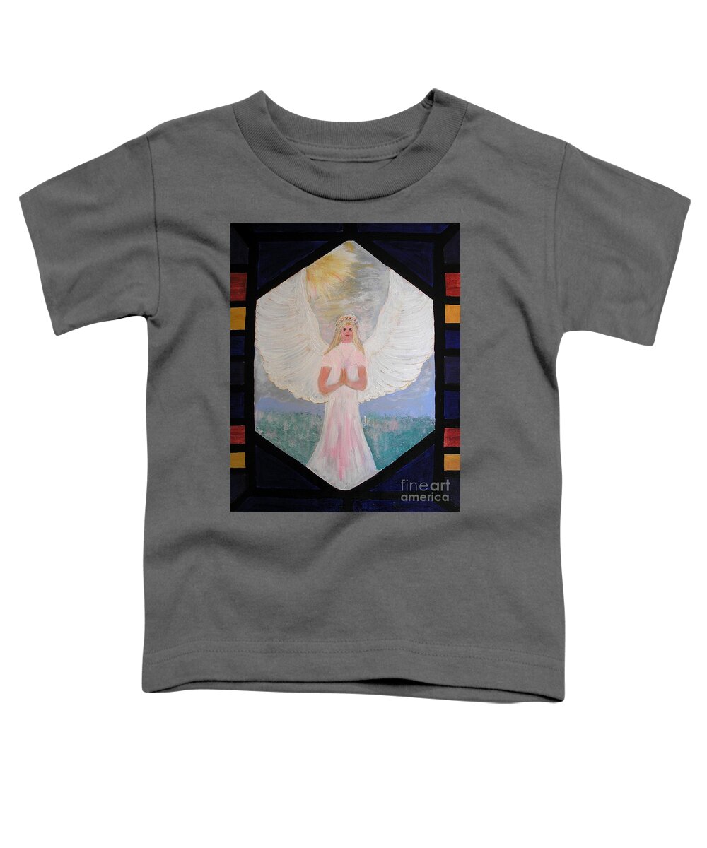 Bride Of Christ Toddler T-Shirt featuring the painting Angel in Prayer by Karen Jane Jones