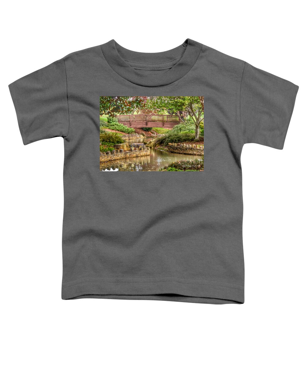 Bridge Toddler T-Shirt featuring the photograph Bridge At Shelton Vineyards by Kerri Farley