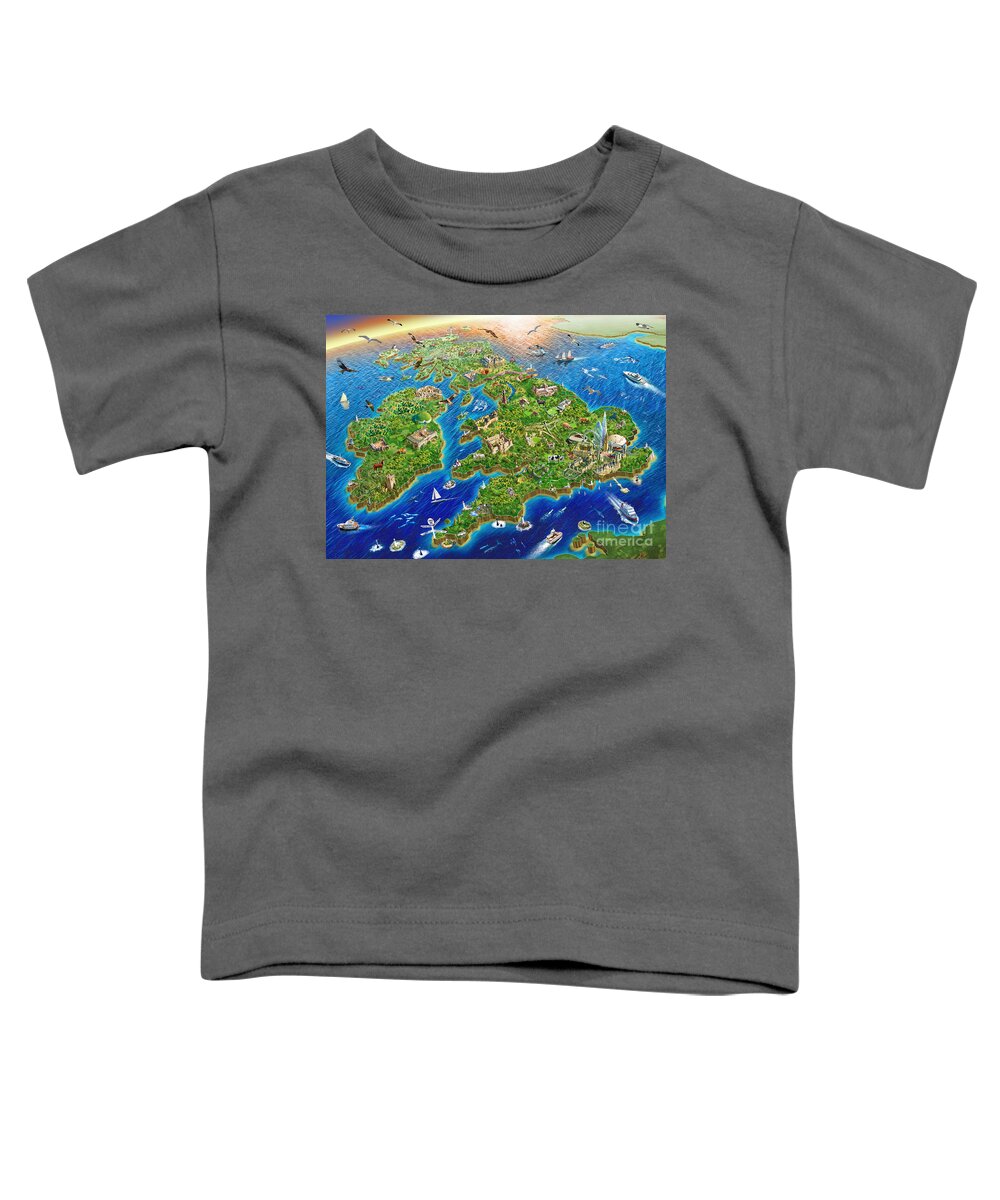 Adrian Chesterman Toddler T-Shirt featuring the digital art British Isles by MGL Meiklejohn Graphics Licensing