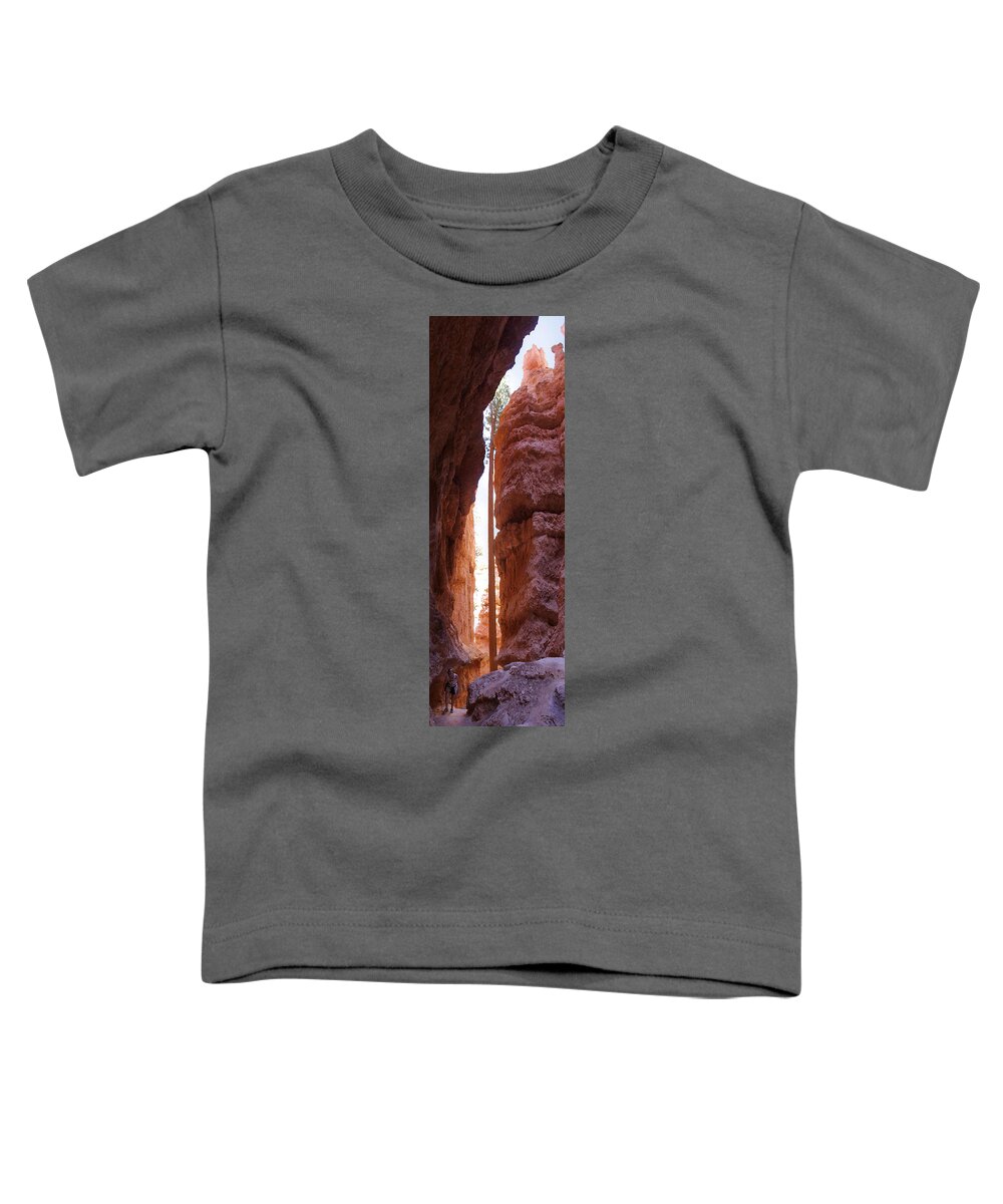 Bryce Canyon Toddler T-Shirt featuring the photograph Bryce Canyon from the Bottom Panoramic by Mike McGlothlen