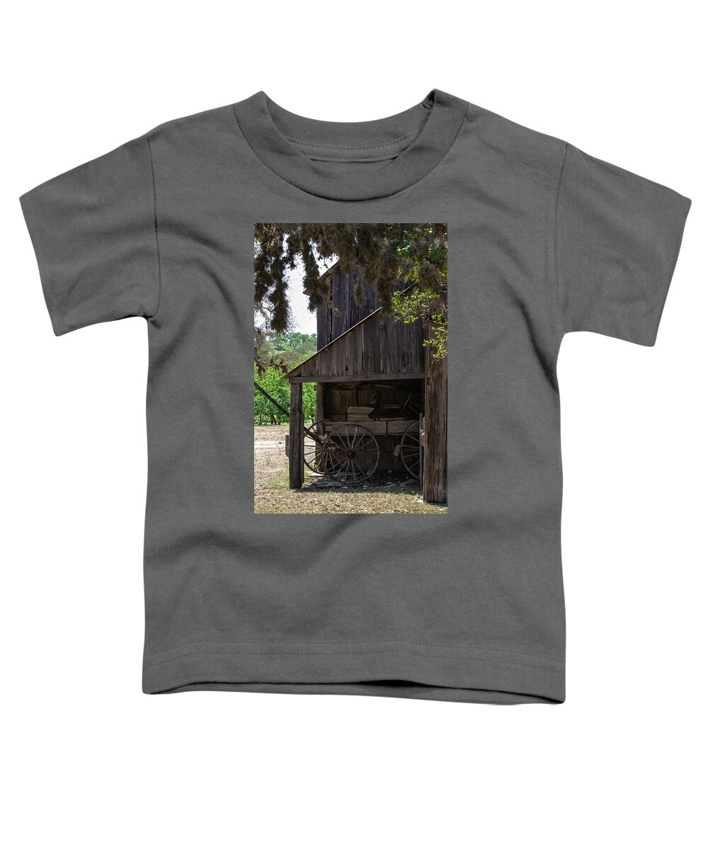 Barn Toddler T-Shirt featuring the photograph Buggy in the Barn by Ed Gleichman