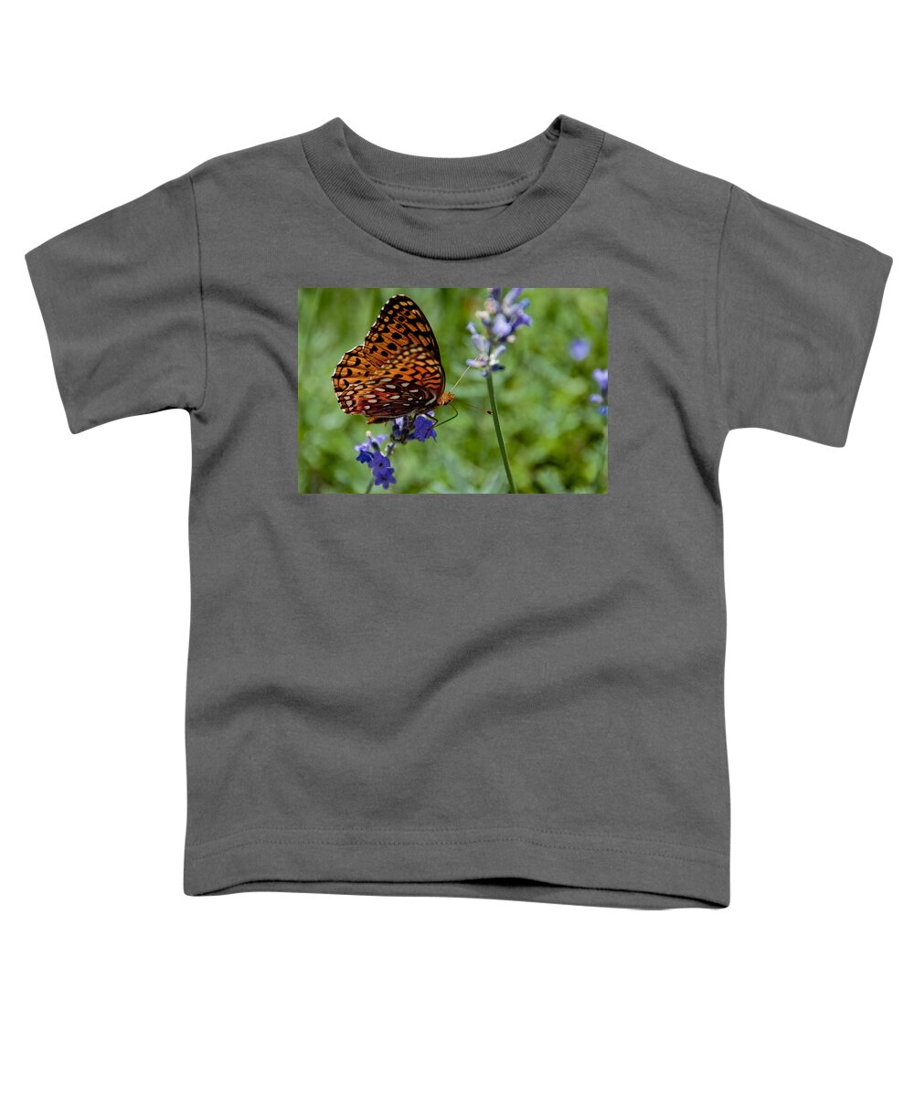 Butterfly Toddler T-Shirt featuring the photograph Butterfly Visit by Ron White