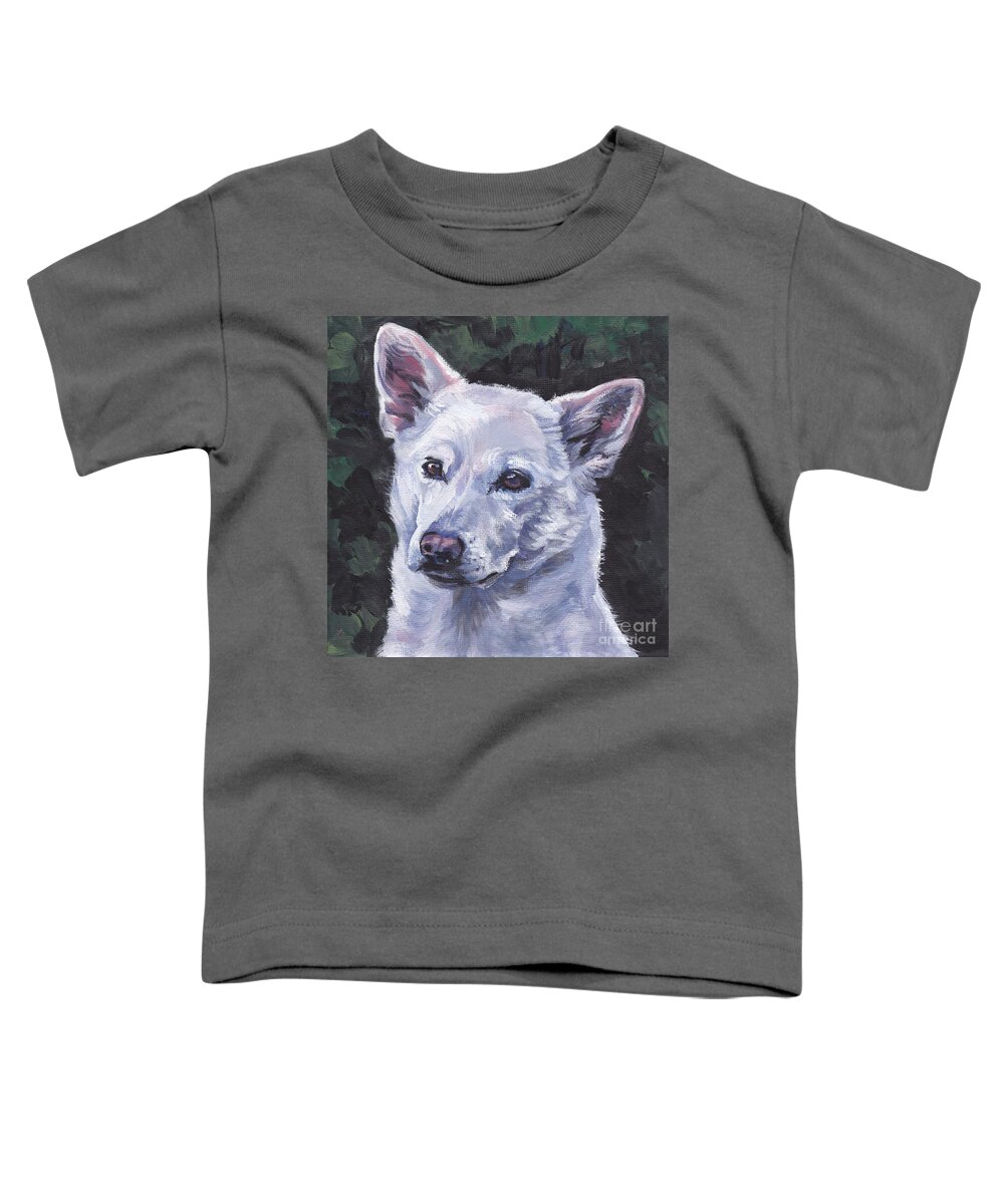Canaan Dog Toddler T-Shirt featuring the painting Canaan Dog by Lee Ann Shepard
