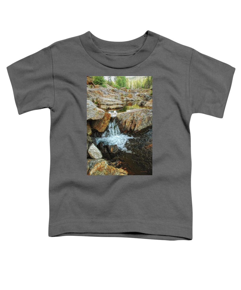 Yuba River Toddler T-Shirt featuring the photograph Cascading Downward by Donna Blackhall