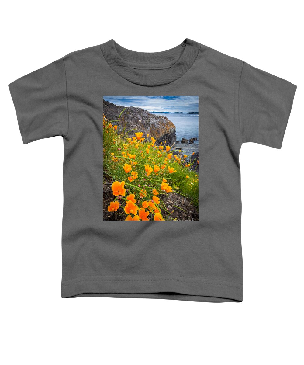 Beach Toddler T-Shirt featuring the photograph Cattle Point Poppies by Inge Johnsson