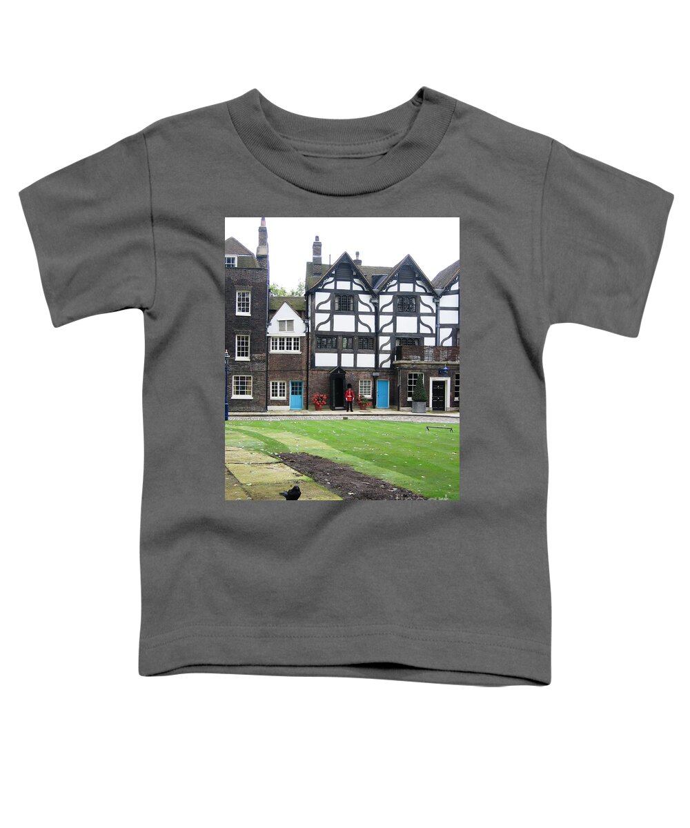 Tower Of London Toddler T-Shirt featuring the photograph Her Majesty's Raven by Denise Railey