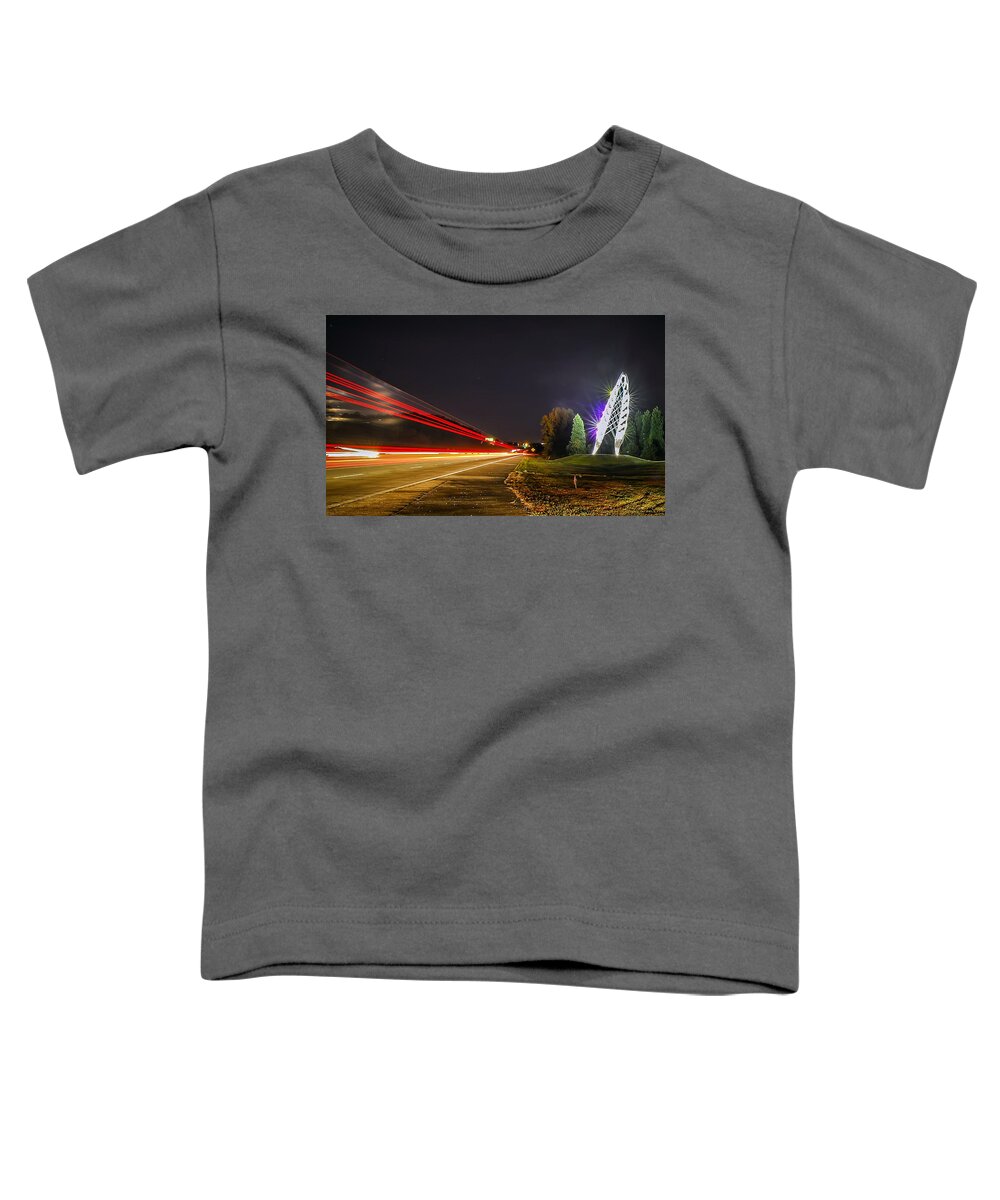 Airport Toddler T-Shirt featuring the photograph Charlotte City Airport Entrance Sculpture by Alex Grichenko
