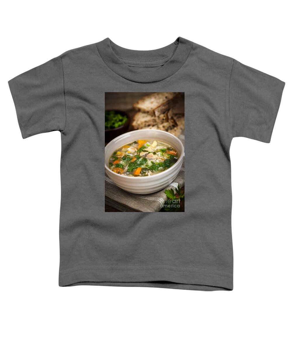 Soup Toddler T-Shirt featuring the photograph Chicken soup by Elena Elisseeva