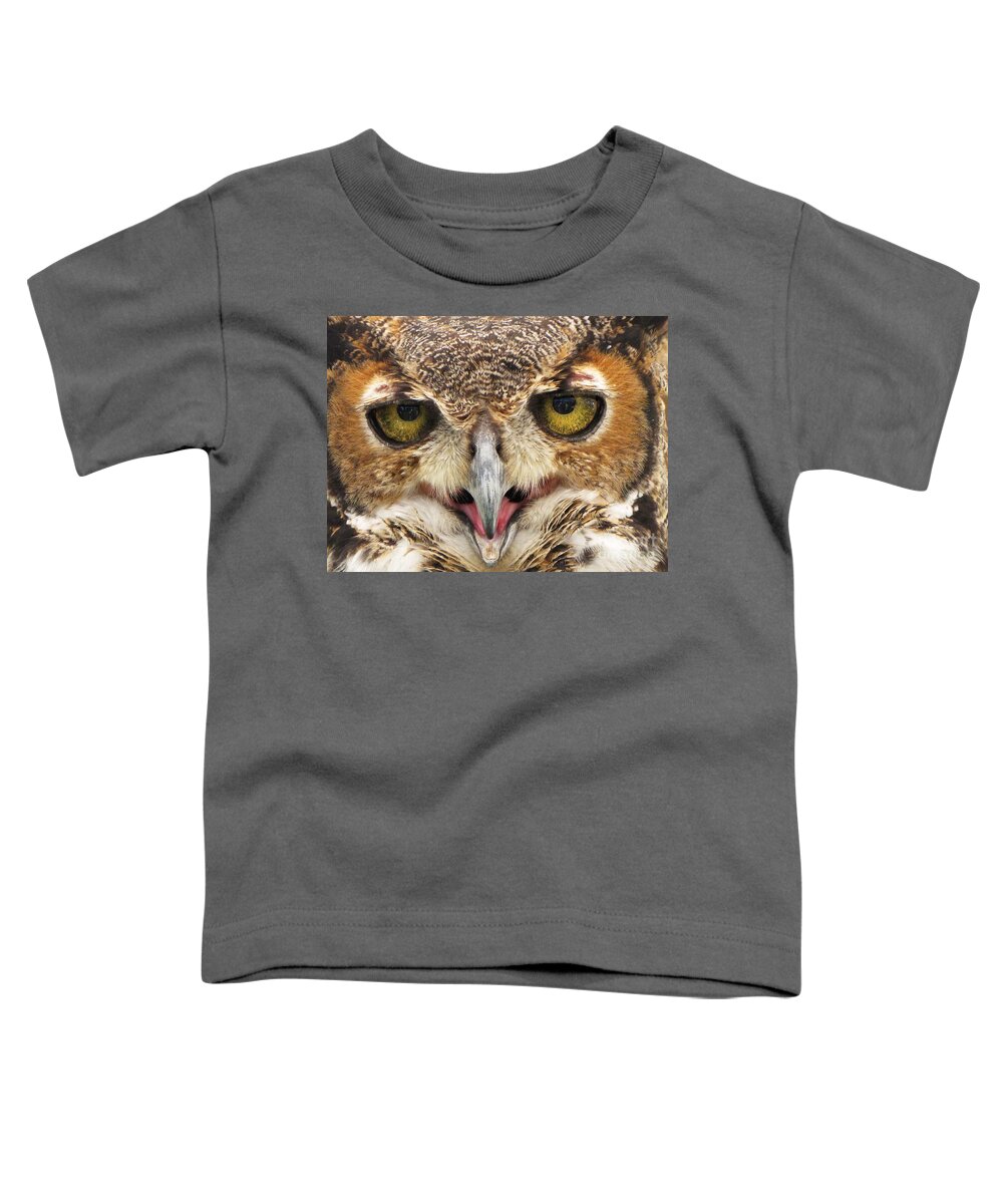 Owl Toddler T-Shirt featuring the photograph Chief Horned Owl by Keri West