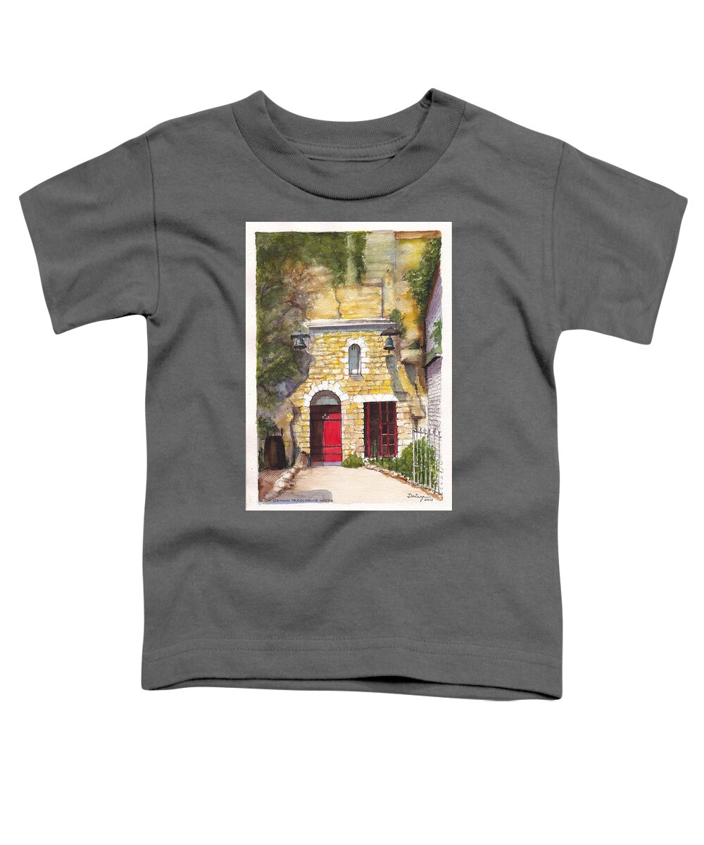 Cave House Toddler T-Shirt featuring the painting Chinon Troglodyte House by Dai Wynn