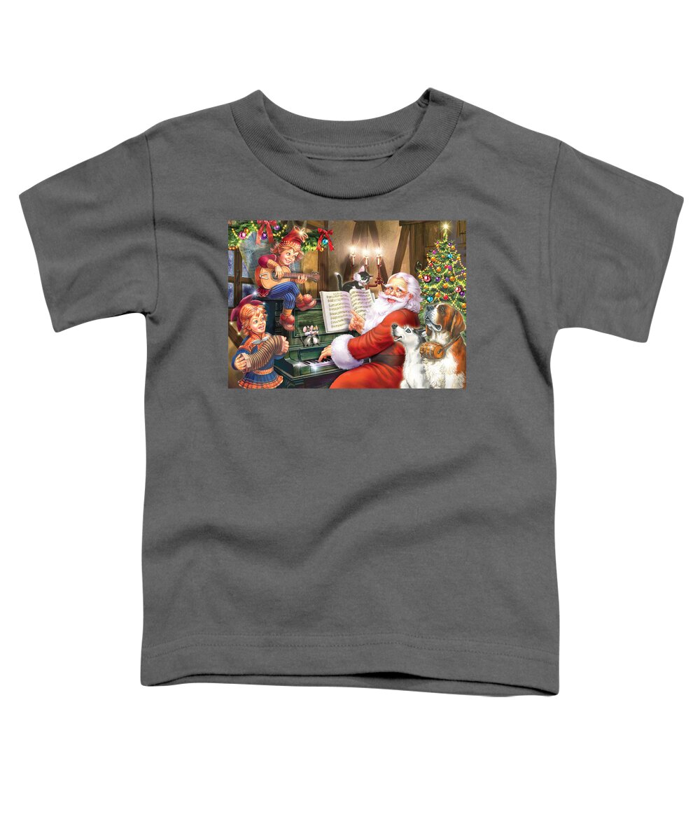 Zorina Baldescu Toddler T-Shirt featuring the digital art Christmas Carols by MGL Meiklejohn Graphics Licensing