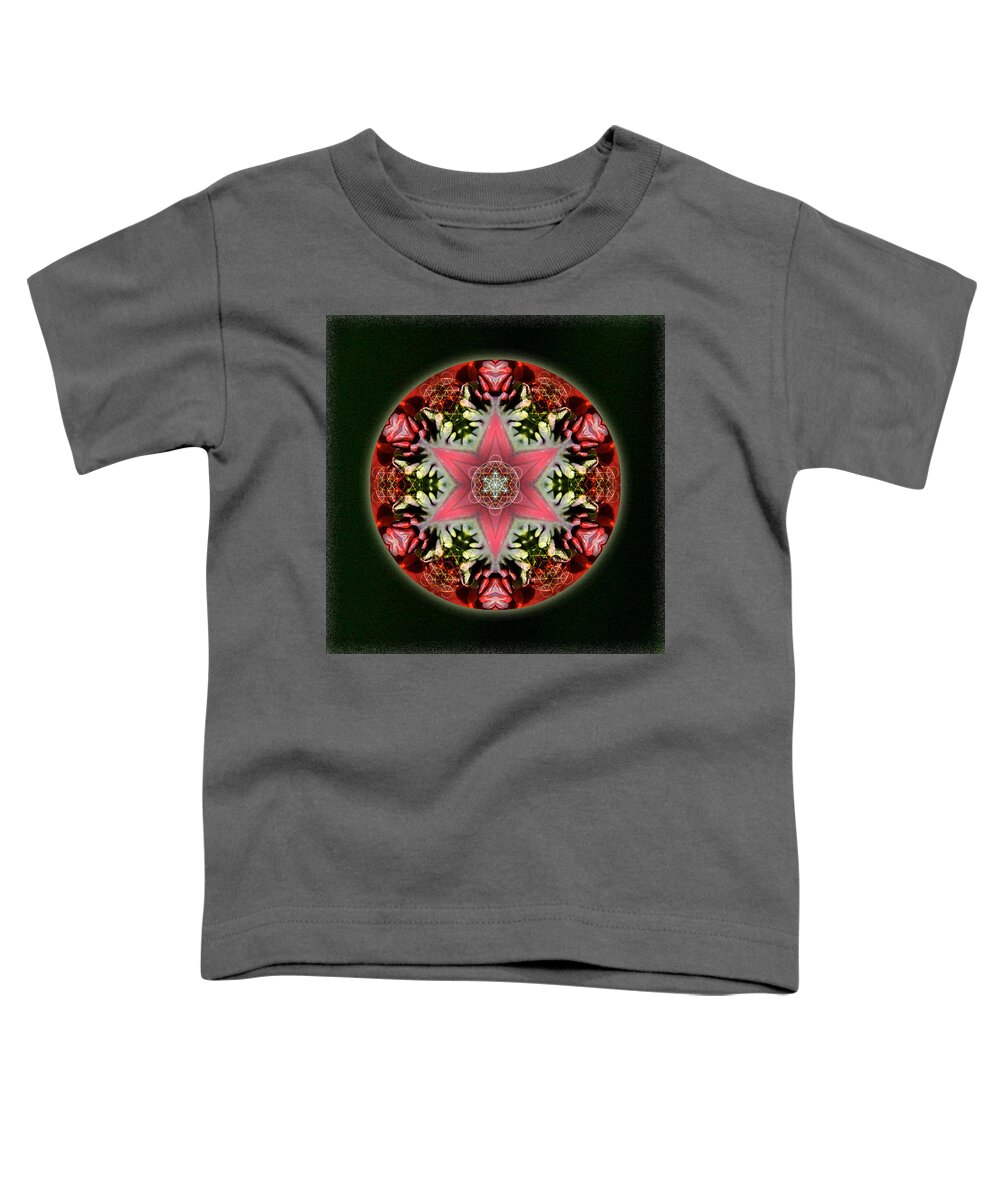 Mandala Toddler T-Shirt featuring the mixed media Christmas Star by Alicia Kent
