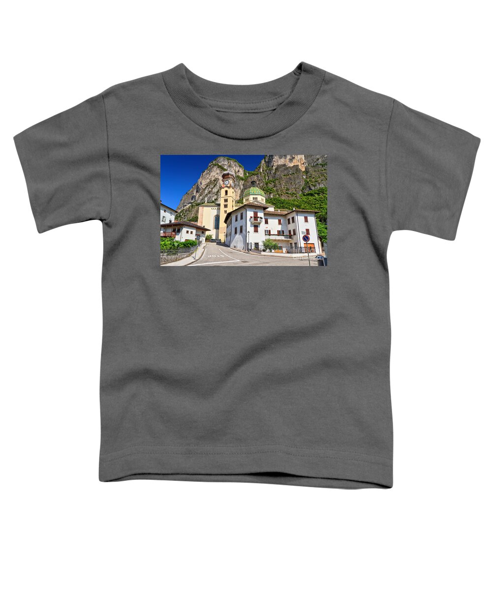Adige Toddler T-Shirt featuring the photograph Chuch in Mezzacorona by Antonio Scarpi