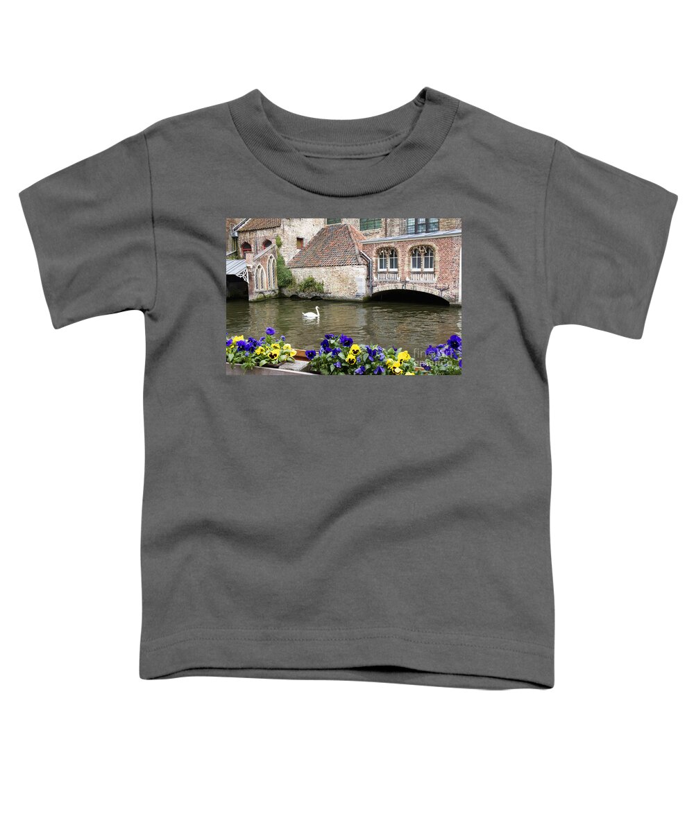 Europe Toddler T-Shirt featuring the photograph Church and Swan by Crystal Nederman