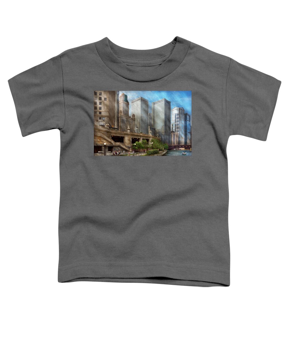 Chicago Toddler T-Shirt featuring the photograph City - Chicago IL - Continuing a Legacy by Mike Savad