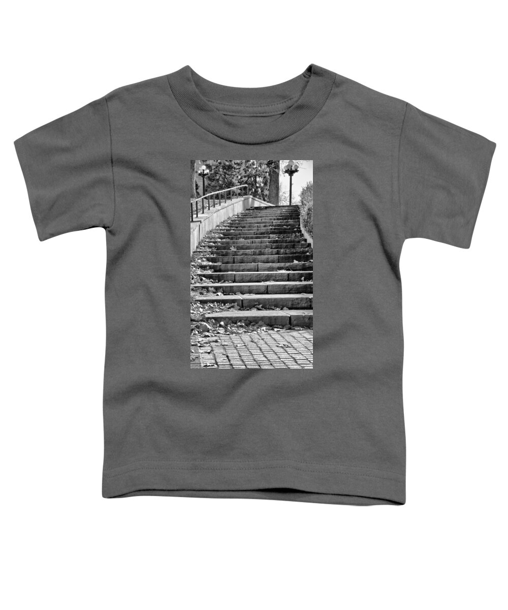 Downtown Toddler T-Shirt featuring the mixed media City Steps 1 by Angelina Tamez