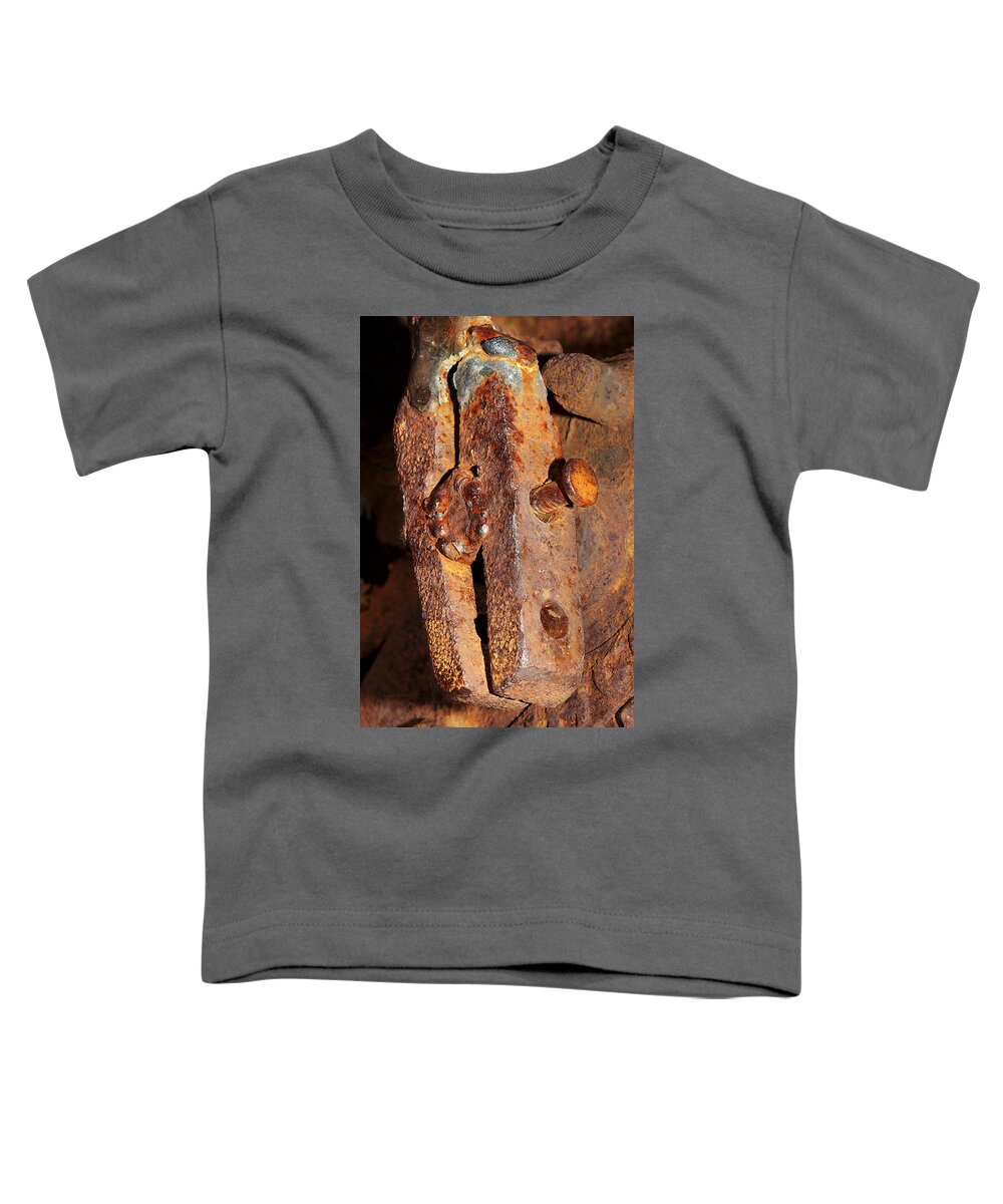Clamp Toddler T-Shirt featuring the photograph Close Up Rusty Clamp by Phyllis Denton