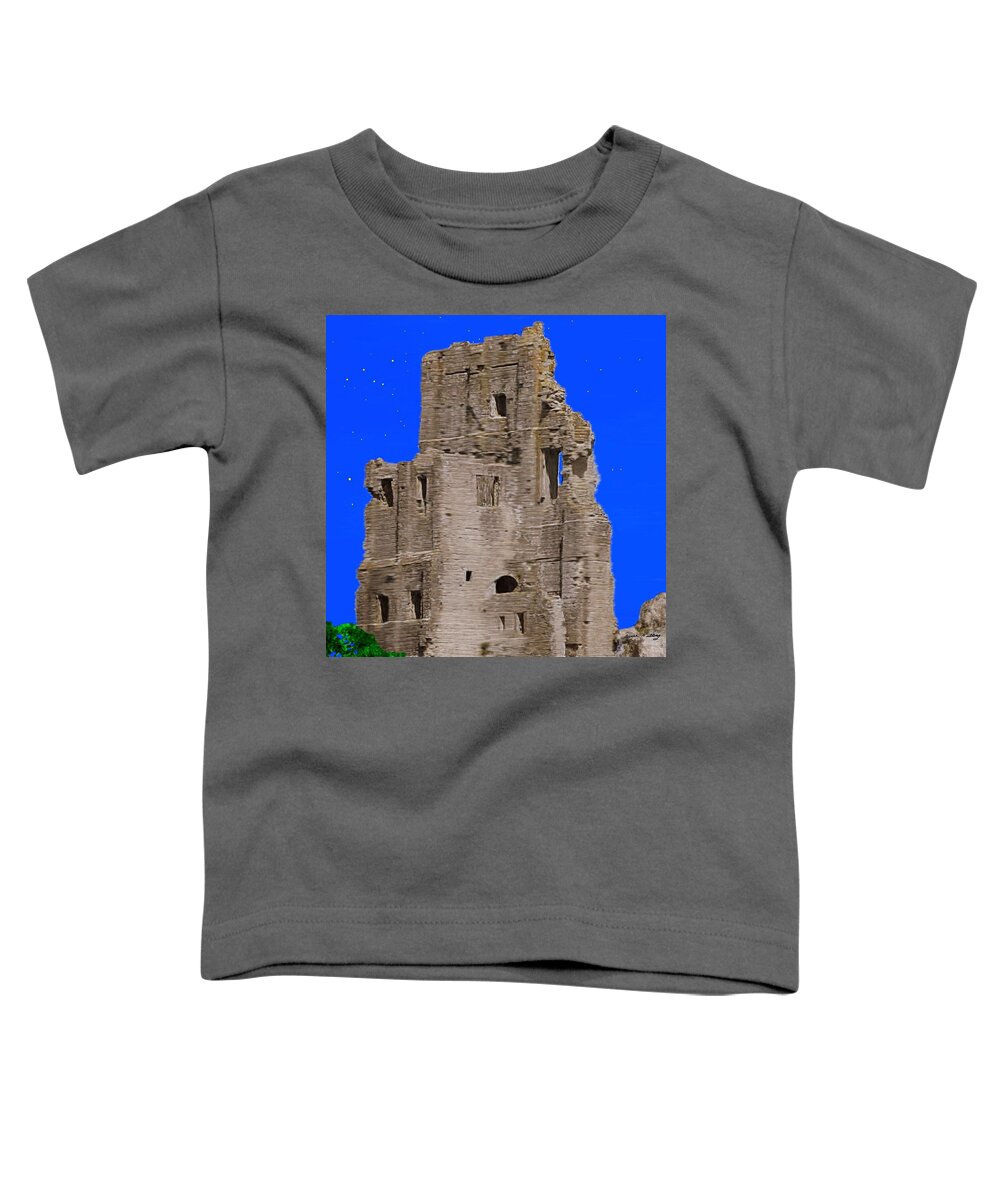 Corfe Toddler T-Shirt featuring the painting Corfe Castle Ruins by Bruce Nutting