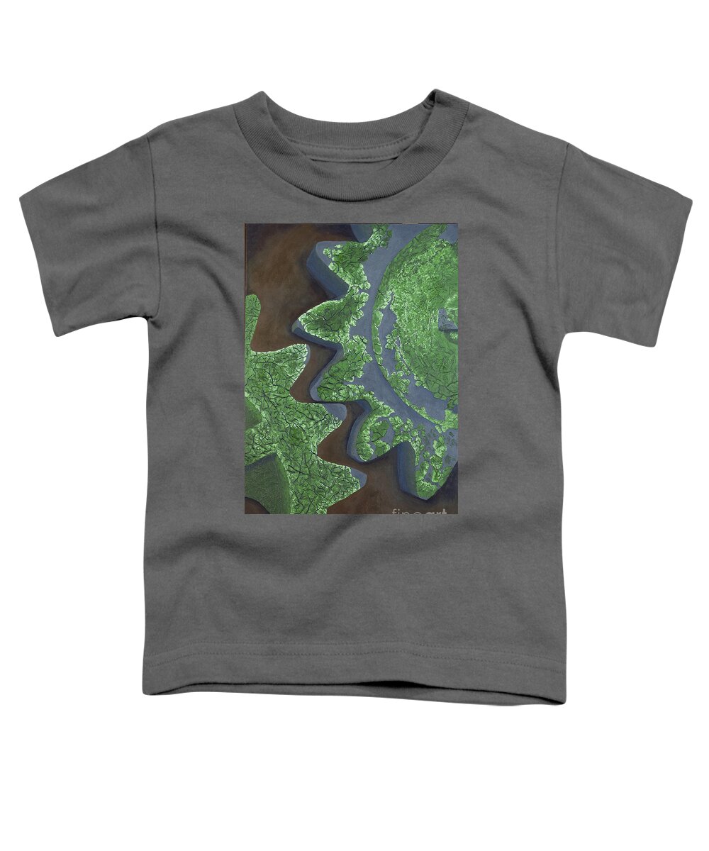 Cotton Gin Toddler T-Shirt featuring the painting Cotton Gin Gears by Garry McMichael