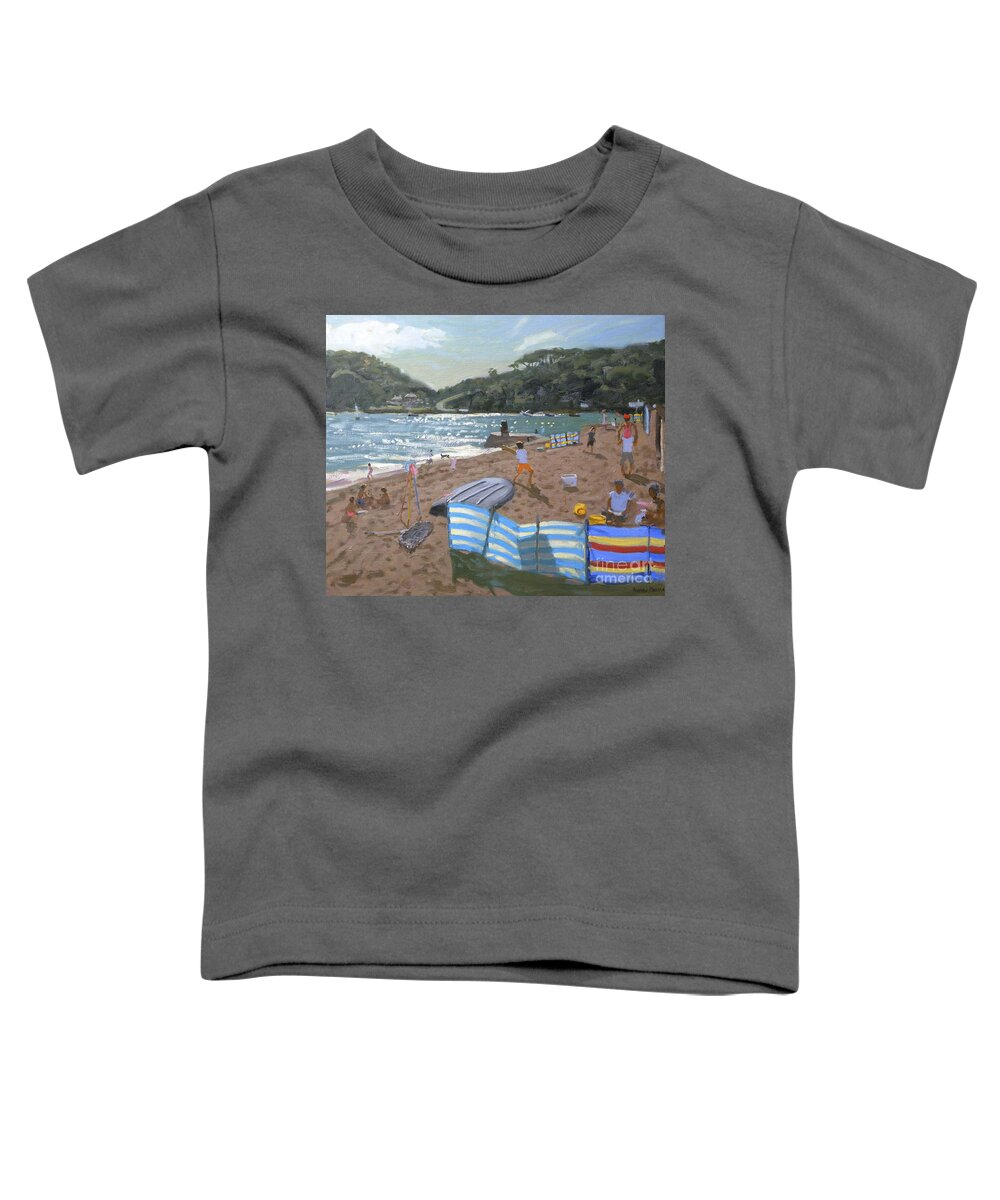 Sun Toddler T-Shirt featuring the painting Cricket Teignmouth by Andrew Macara