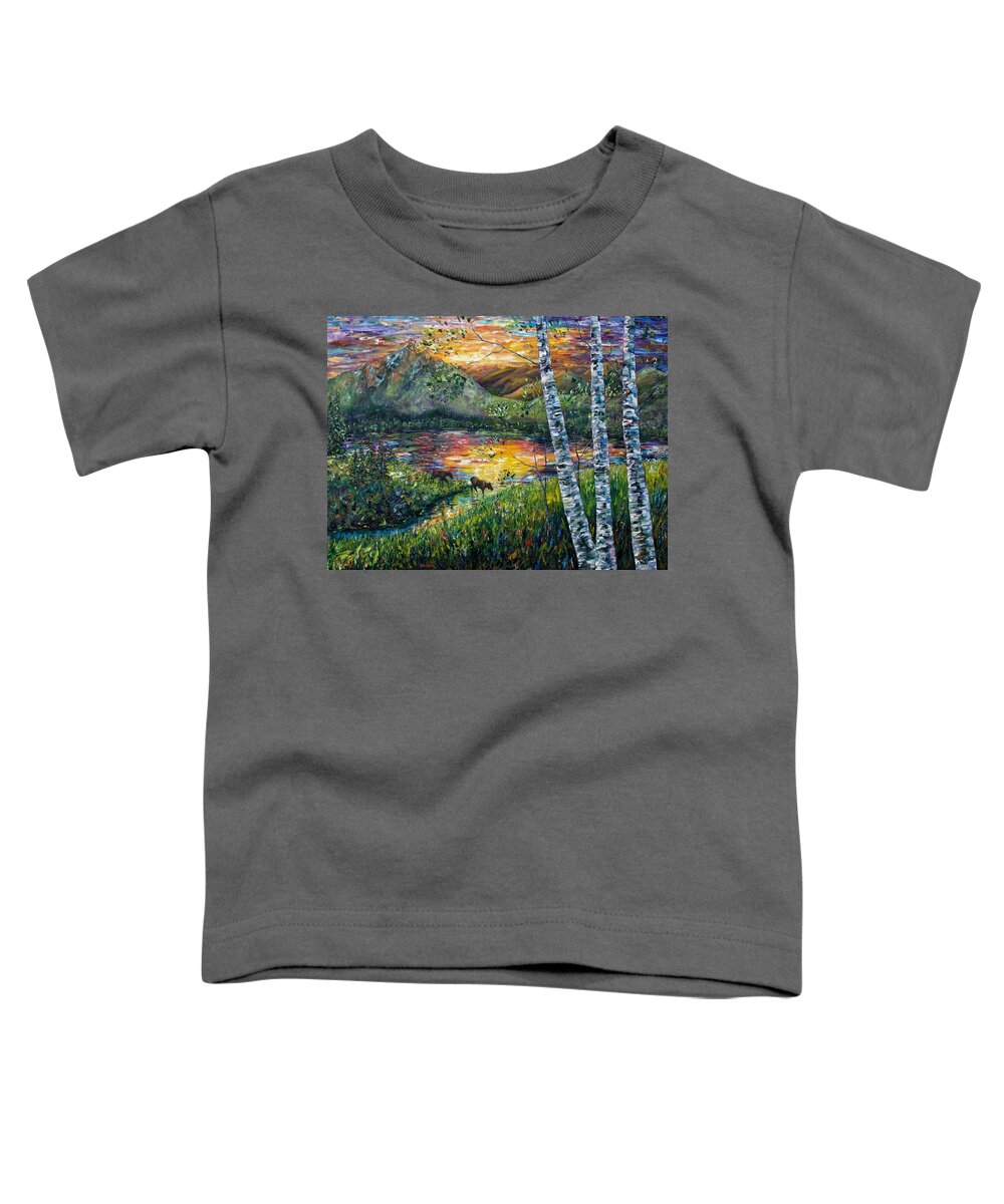 Palette Knife Art Toddler T-Shirt featuring the painting Dawn's early light by O Lena