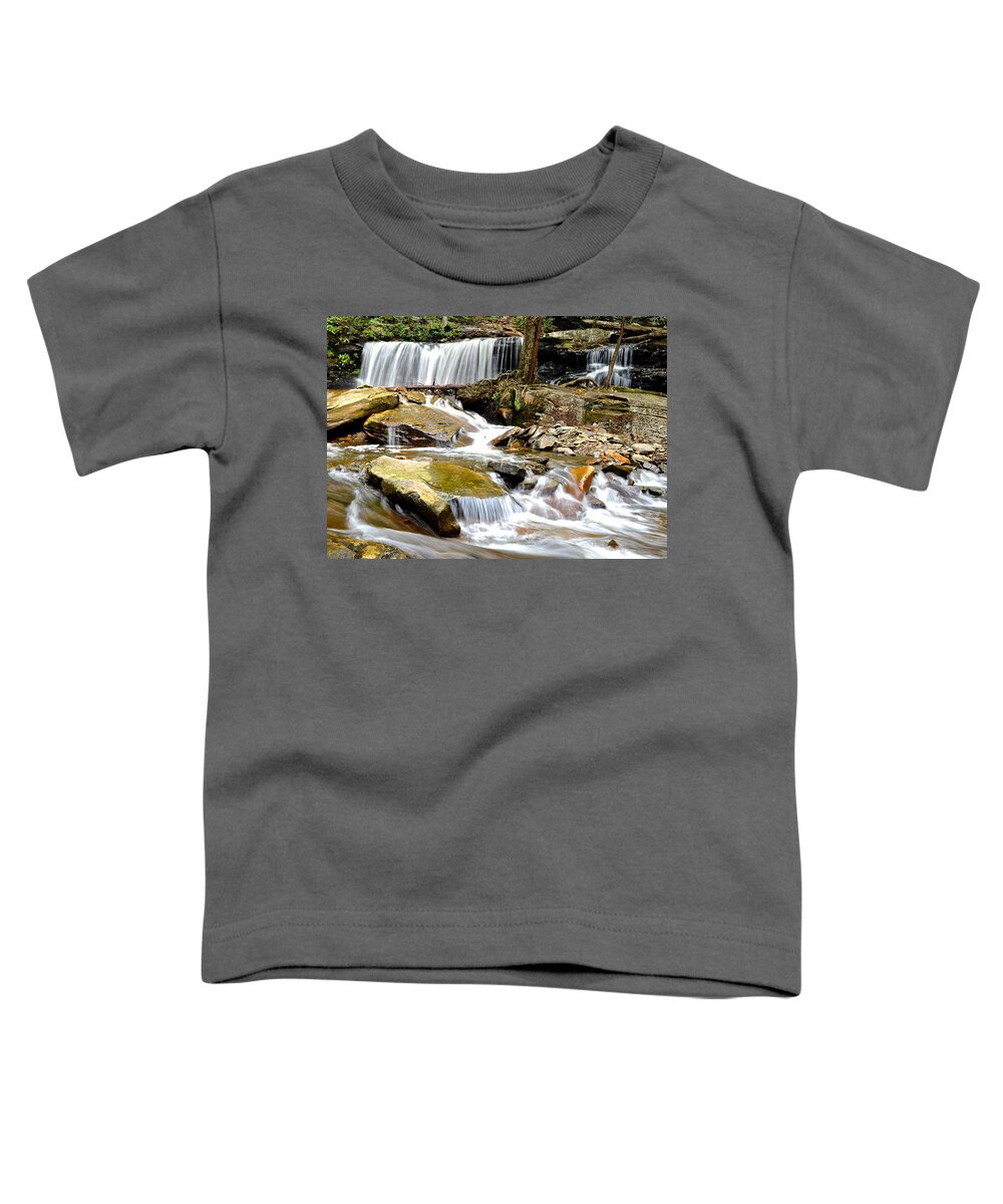 Ricketts Toddler T-Shirt featuring the photograph Delaware Falls by Frozen in Time Fine Art Photography