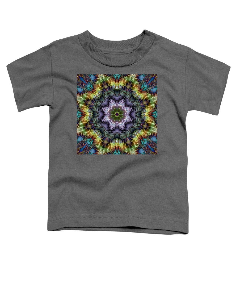 Kaleidoscope Toddler T-Shirt featuring the digital art Delightful by Kiki Art