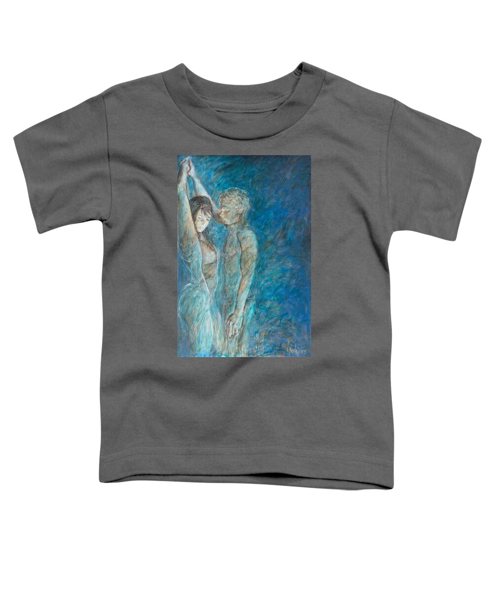 Erotic Toddler T-Shirt featuring the painting Don't Speak - Lovers by Nik Helbig