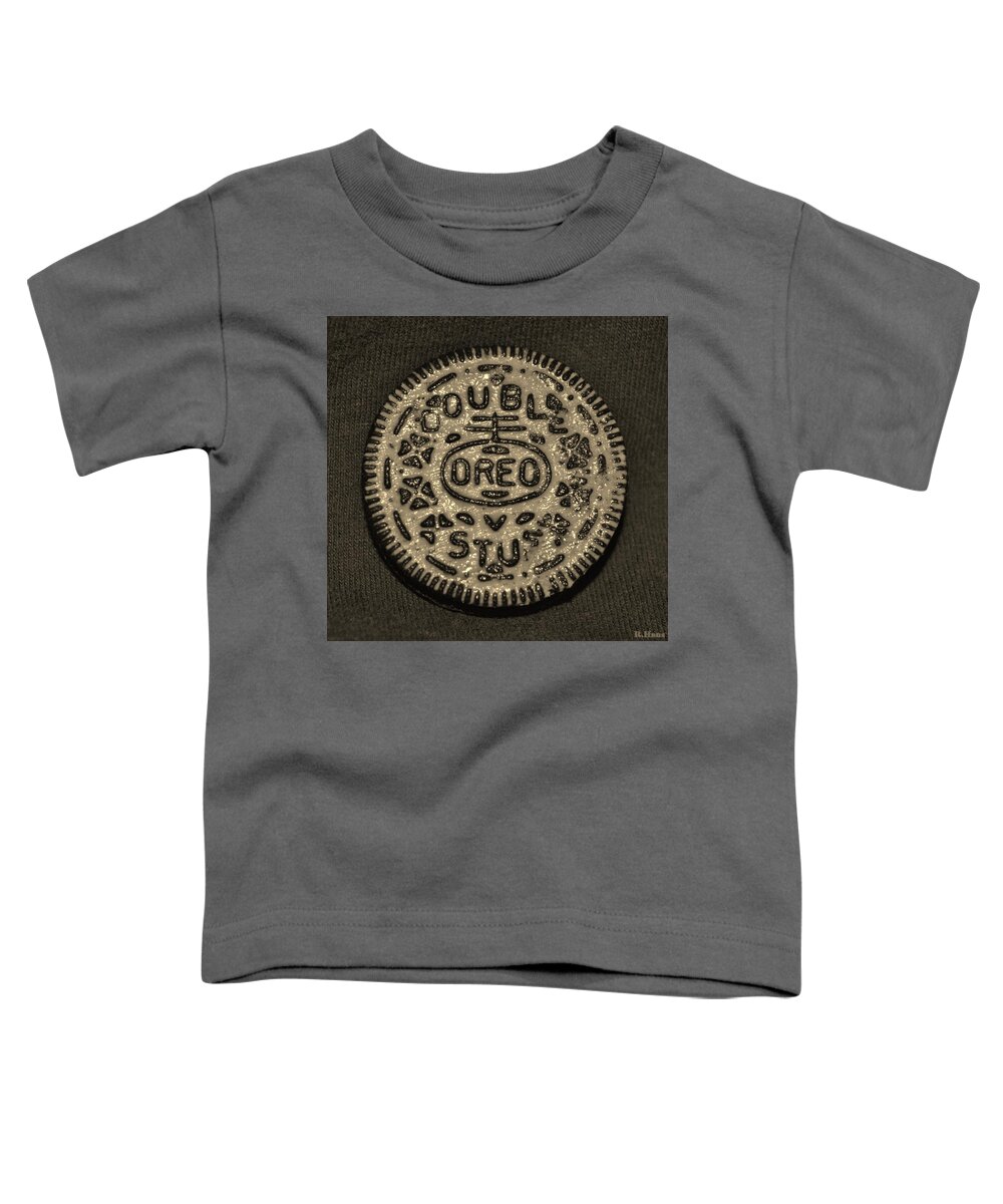 Oreo Toddler T-Shirt featuring the photograph DOUBLE STUFF OREO in SEPIA NEGITIVE by Rob Hans