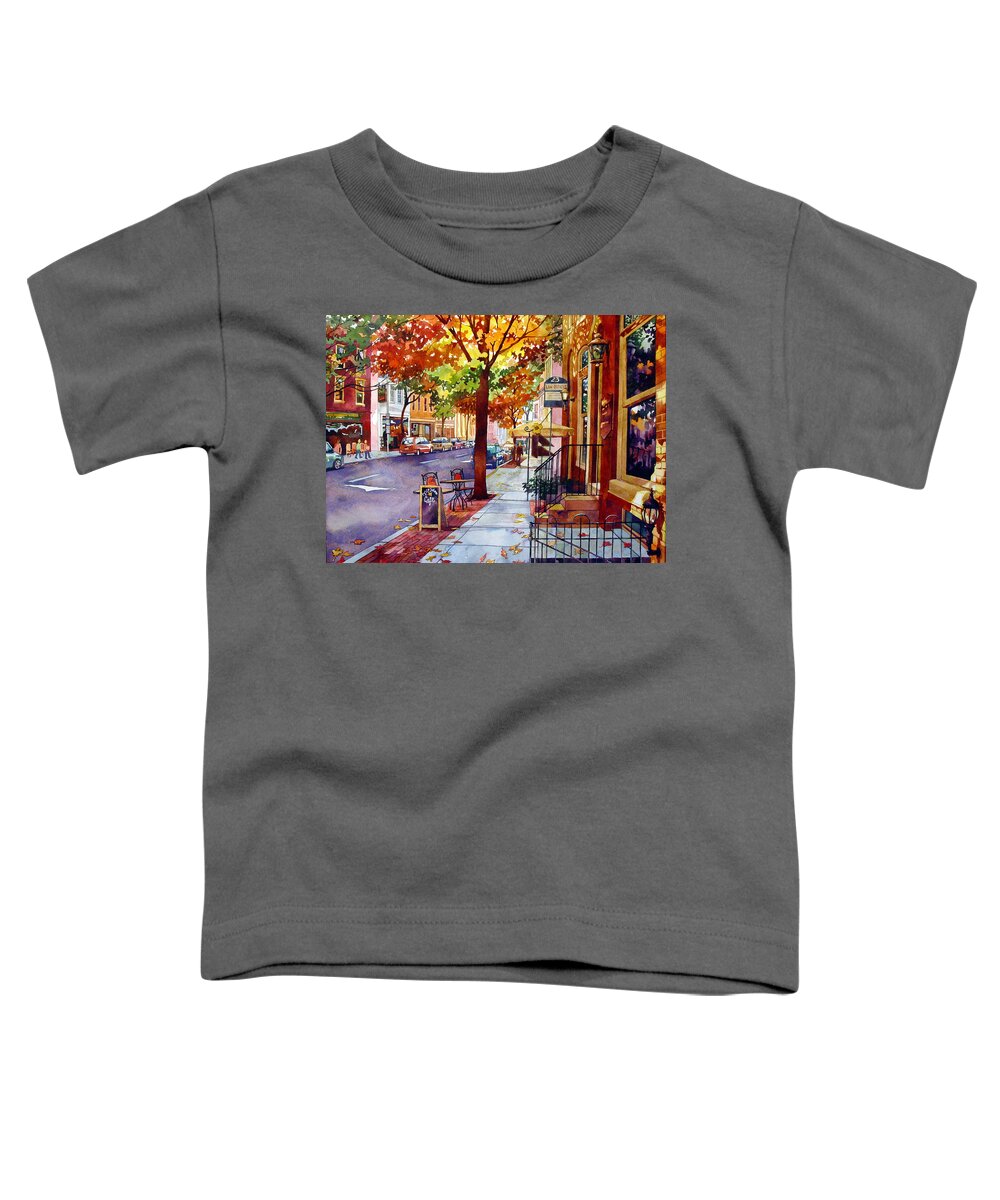 Watercolor Toddler T-Shirt featuring the painting Downtime by Mick Williams