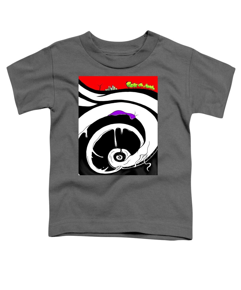 Caterpillar Toddler T-Shirt featuring the digital art Drained by Craig Tilley