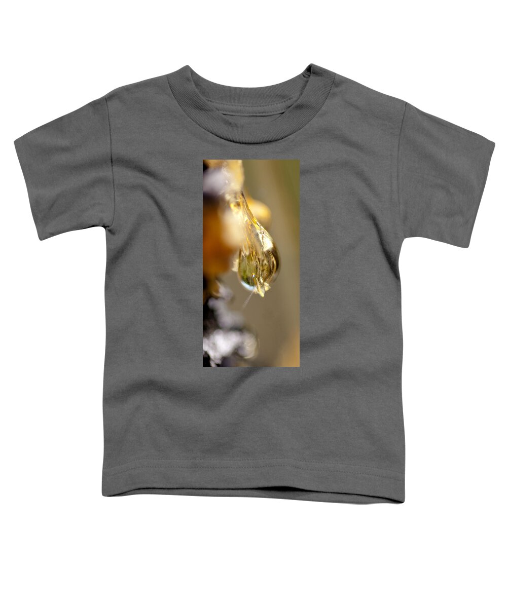 Amber Toddler T-Shirt featuring the photograph Drop of Gold by Betty Depee