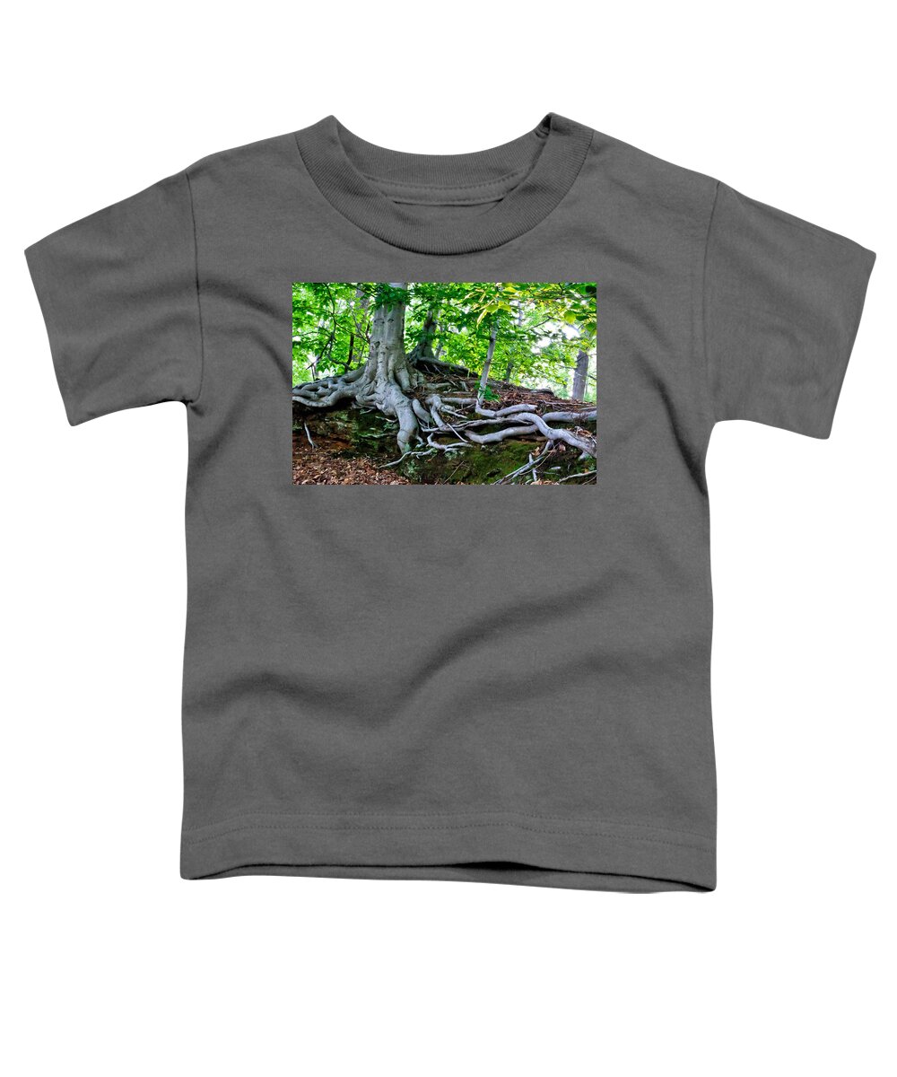 New Jersey Toddler T-Shirt featuring the photograph Earth Tree and Roots by Louis Dallara
