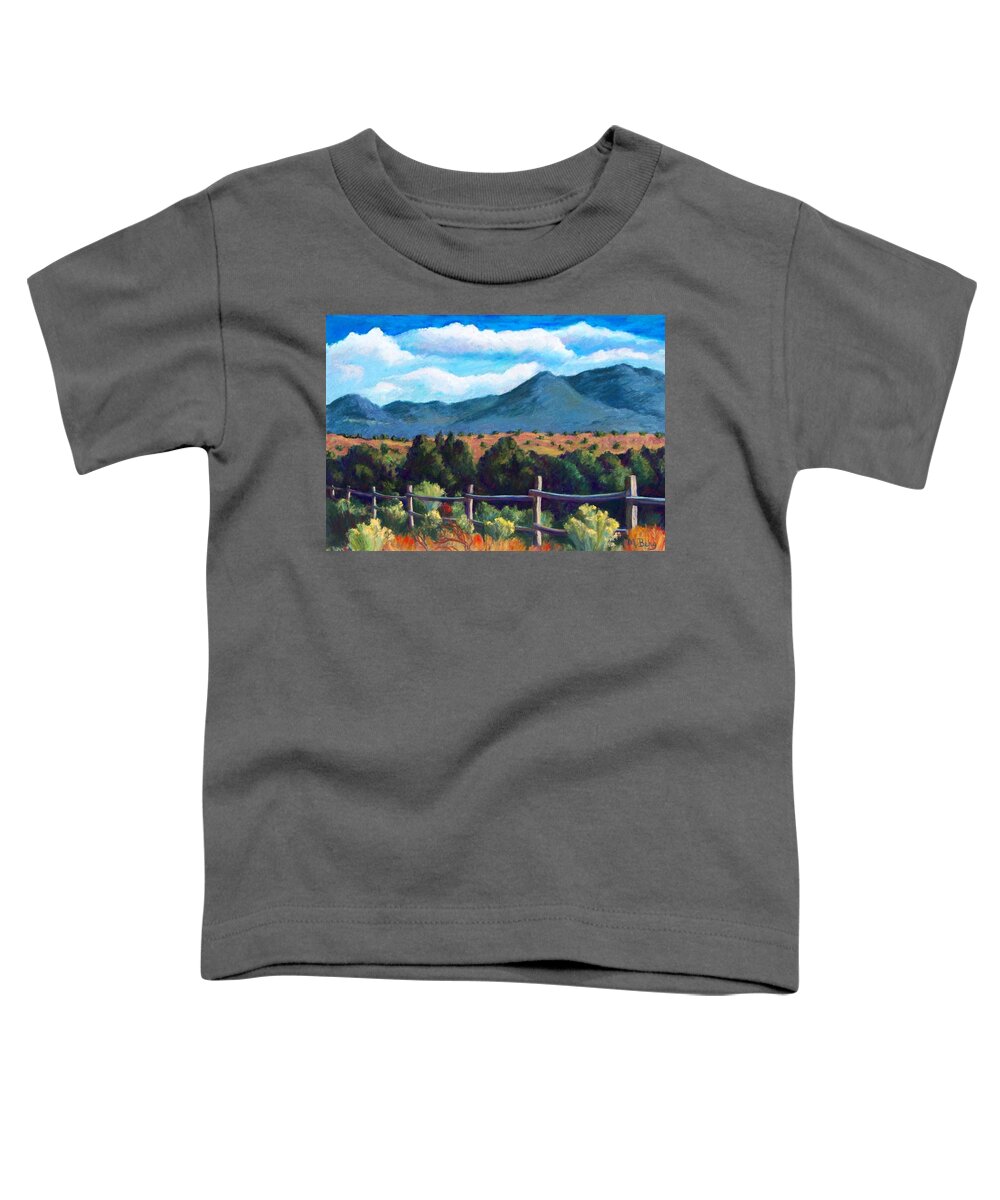 Plein Air Toddler T-Shirt featuring the painting East of Cerrillos by Marian Berg