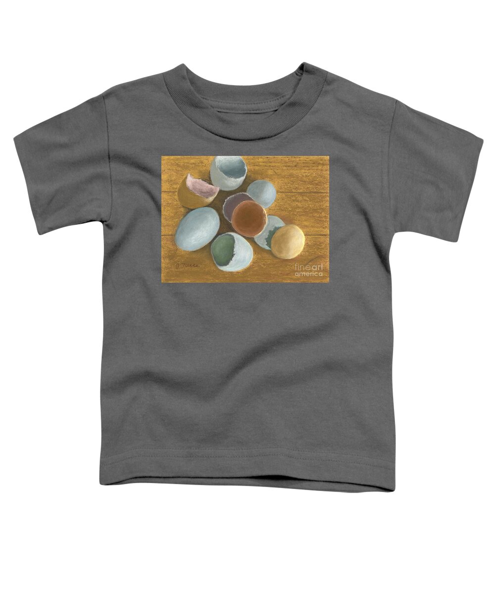 Aracanas Toddler T-Shirt featuring the pastel Egg Study by Ginny Neece