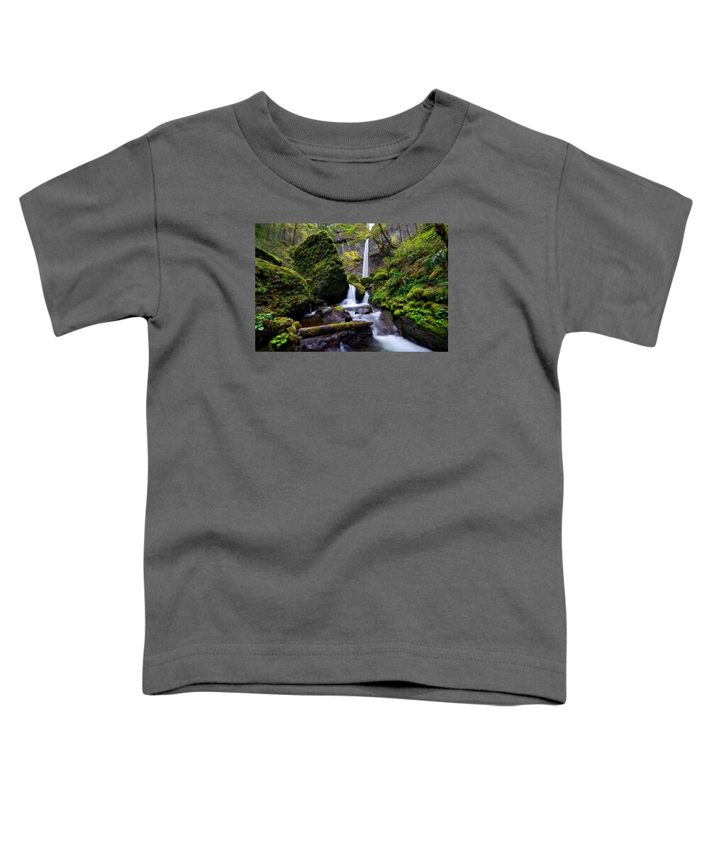 Waterfall Toddler T-Shirt featuring the photograph Elowah Falls by Dustin LeFevre
