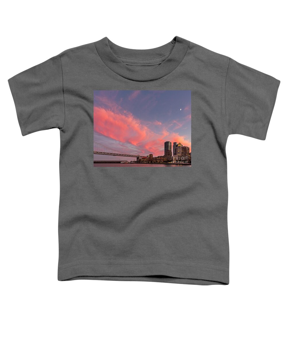 Bay Bridge Toddler T-Shirt featuring the photograph Embarcadero Sunset by Kate Brown