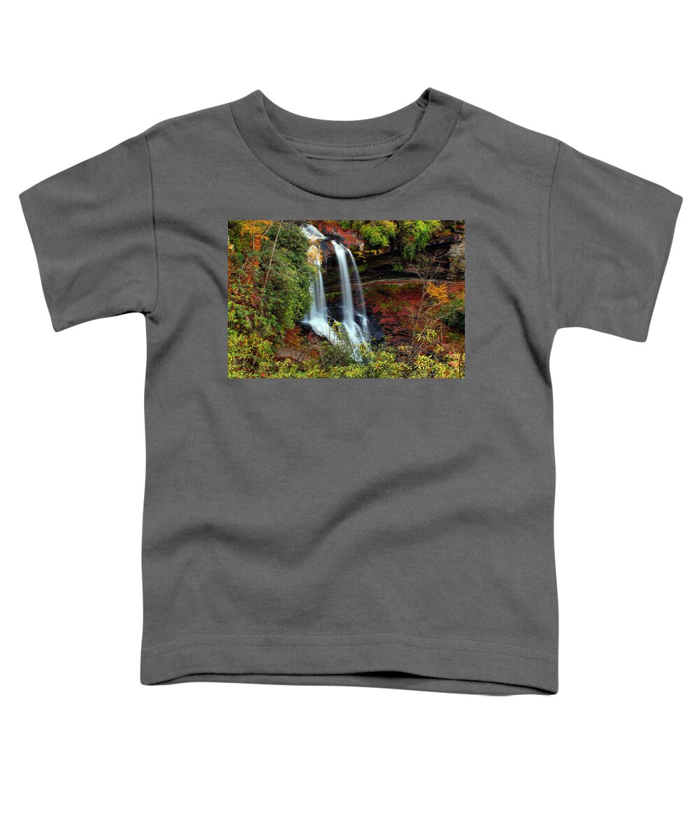 Dry Falls Toddler T-Shirt featuring the photograph Fall at Dry Falls by Carol Montoya