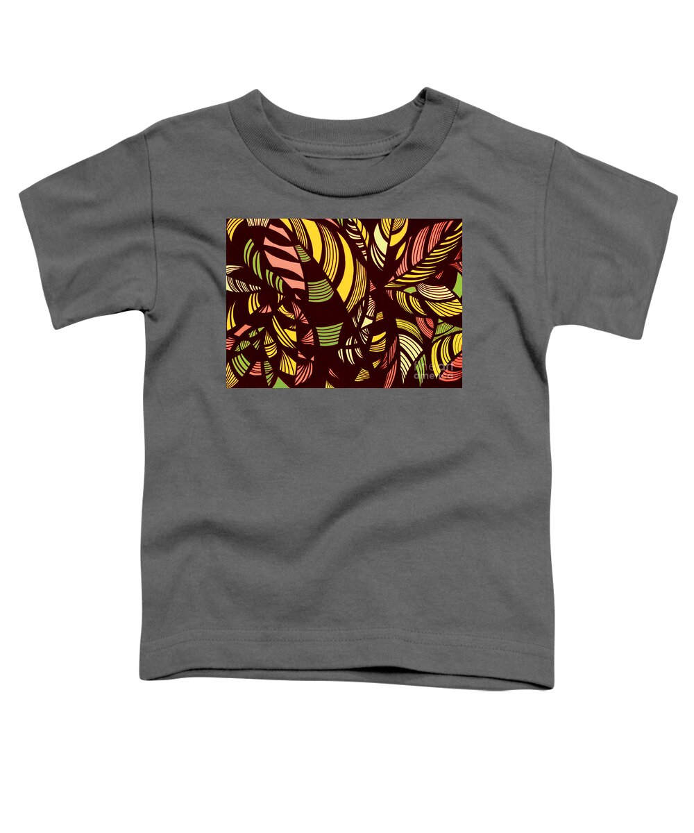 Leaves Toddler T-Shirt featuring the digital art Fall Hike by Lynellen Nielsen