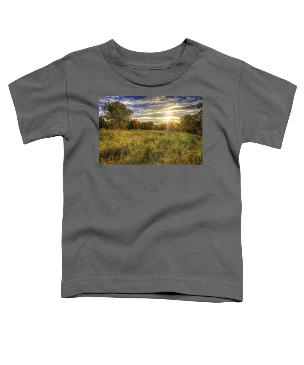 Tree Toddler T-Shirt featuring the photograph Fall sunset over Prairie - Retzer Nature Center - Waukesha Wisconsin by Jennifer Rondinelli Reilly - Fine Art Photography