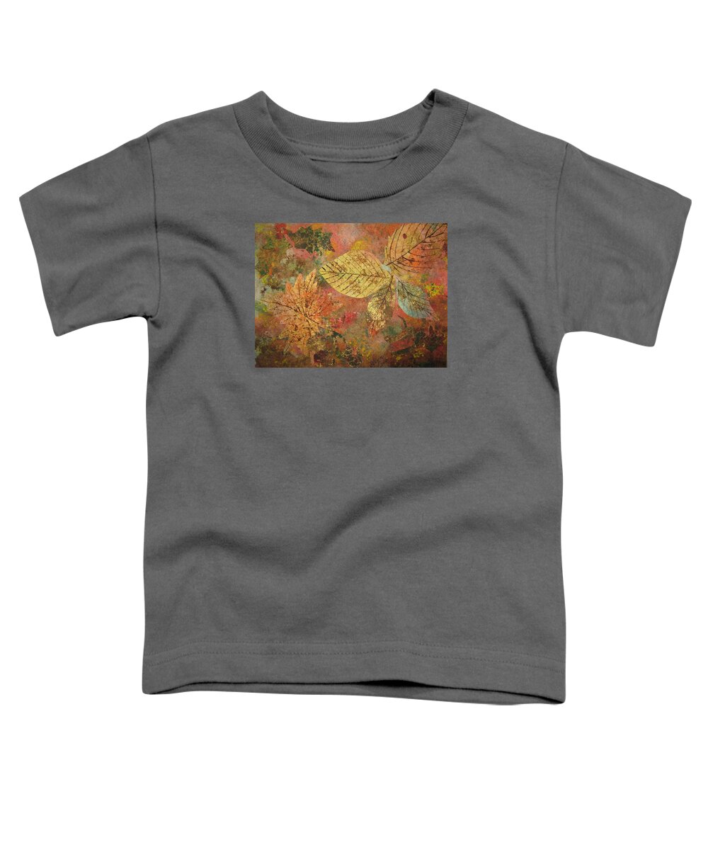 Fall Toddler T-Shirt featuring the painting Fallen Leaves II by Ellen Levinson