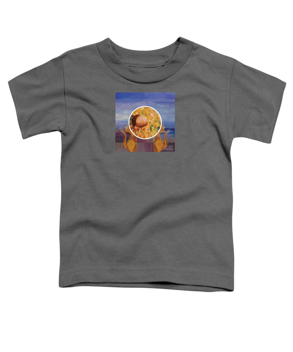 Acorn Toddler T-Shirt featuring the painting Falling by Shelley Myers